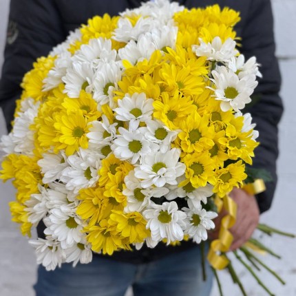 Букет из разноцветных хризантем - купить с доставкой в по Натухаевской